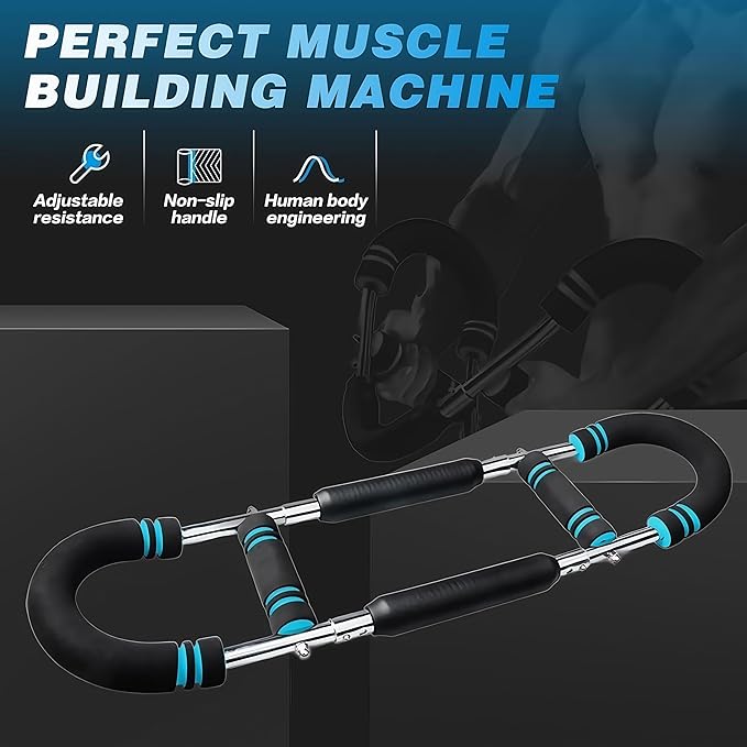 Twister Arm Trainer for Men, Adjustable Arm and Chest Muscle Trainer, 20-60lb 40-90lb 70-110lb Chest Workout Device, Detachable Portable Spring Resistance for Home Gym, Upper Body Workout Equipment
