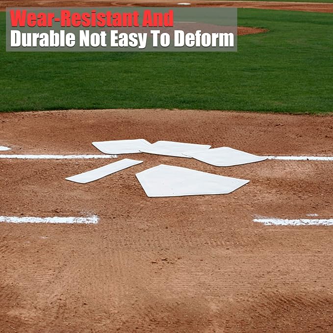 GKK Standard BasesGKK Baseball & Softball Base Set 5 Piece Rubber Field Bases for Youth& Adults Throw Down Bases Teeball, Backyard, Playground Practice