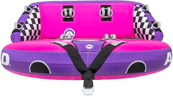 Airhead Mable Inflatable Towable Tube, 1-4 Rider Models, Dual Tow Points, Full Nylon Cover, EVA Foam Pads, Patented Speed Valve, Boat Tubes and Towables