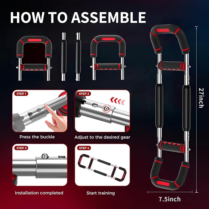 Twister Arm Trainer,Adjustable 66-110lbs Chest Workout Equipment for Men & Women,Ergonomic Home Gym Strength Trainer with Anti-Slip Handles & Carry Bag