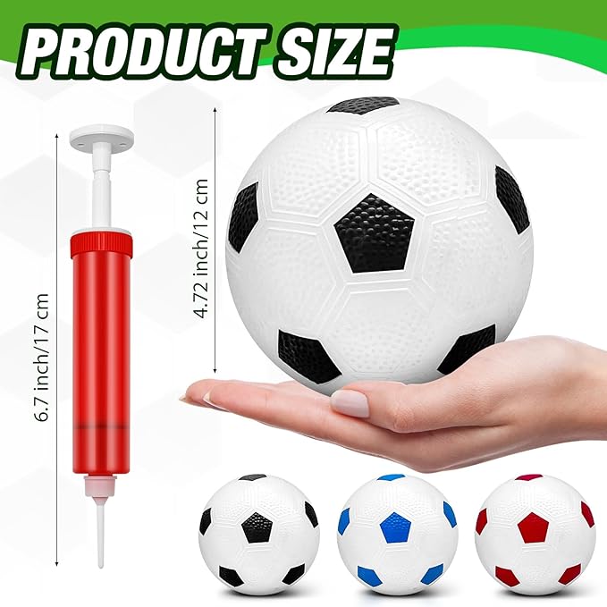Christmas Deflated Soccer Ball with Pump for Age 2-4 Shoebox Gifts,Bulk Shoebox Gift Fillers,Toddler Soccer Balls for Charity Donations Soccer Ball Party Favors