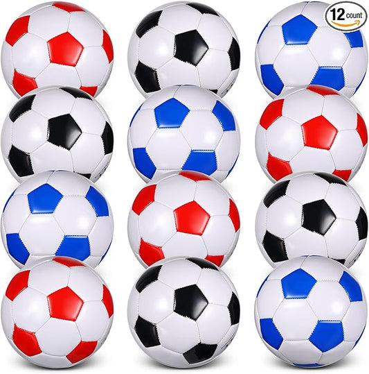Libima 12 Pcs Soccer Balls with Pump Official Size 3/4/5 Soccer Ball Bulk for Child Adult School Sport Training Practice Christmas Operation