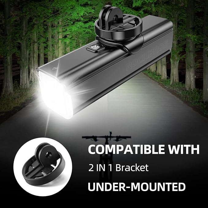 ROCKBROS Bike Light 1000 Lumens USB Rechargeable Bike Headlight Led IPX6 Waterproof Bike Front Light 5 Modes Aluminum Alloy Super Bright Bike Light for Night Riding