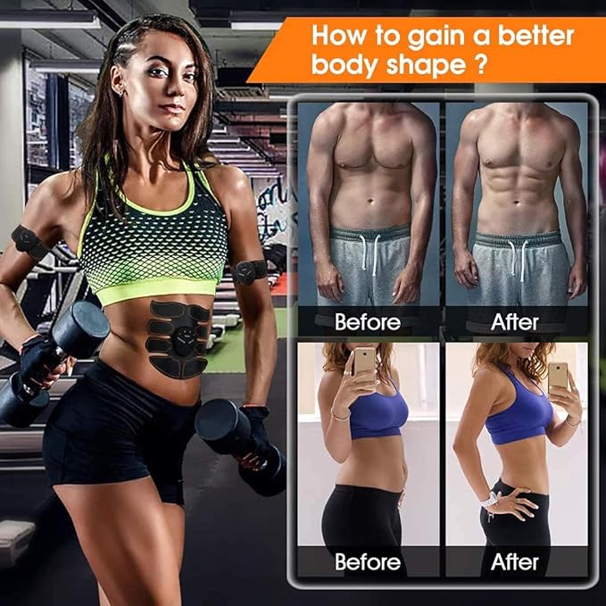ABS Muscle Stimulator, Abdominal Muscle Toner ABS Training Workout Belt Body Toing Gear Waist Trimmer Fitness Equipent Home Office Exercise for Abdomen/Arm/Leg