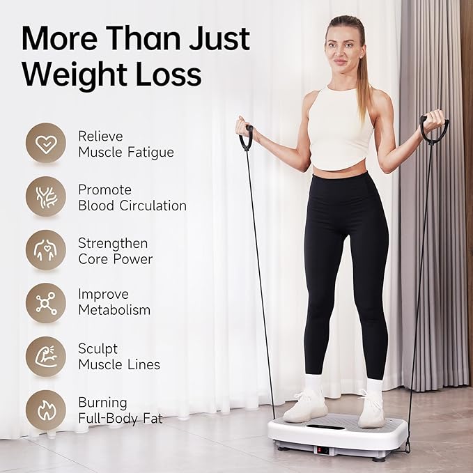 JOROTO Vibration Plate Exercise Machine, Vibration Platform Plate for Lymphatic Drainage & Weight Loss, Vibrating Plate Body Shaker Exercise Machine for Women Whole Body Workout