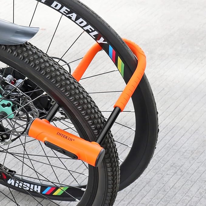 Bike U Lock Heavy Duty Bike Lock Bicycle Lock, 16mm U Lock and 3ft / 5ft / 6ft Length Security Cable with Sturdy Mounting Bracket for Bicycle, Motorcycle and More