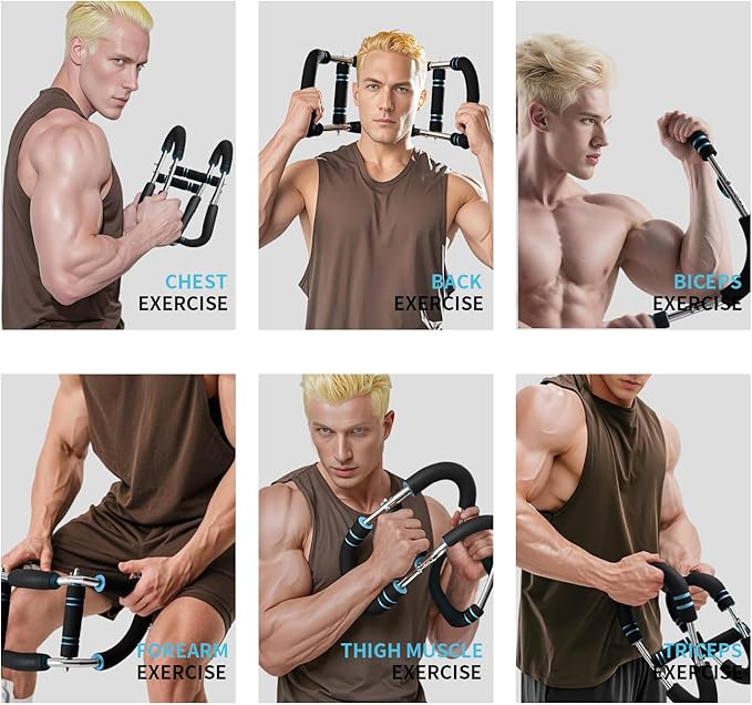 Chest Exerciser for Men & Women,Adjustable Twister Arm Trainer- Portable Power Twister Bar with 3 Resistance Levels ，Detachable Design Fitness Anywhere for Arm & Chest Workout.