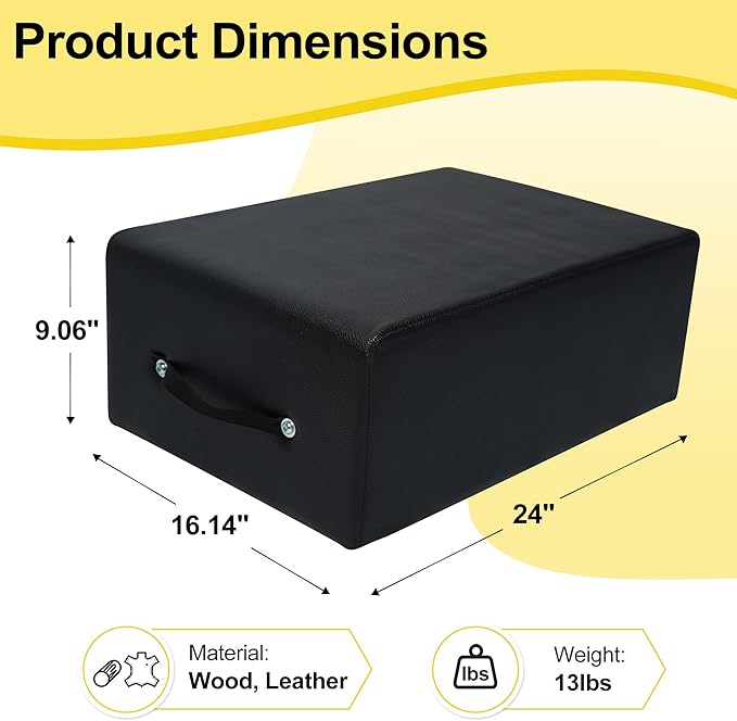 Pilates Box for Reformer - Sitting Box for Strength, Stretching, and Balance Exercise Workouts