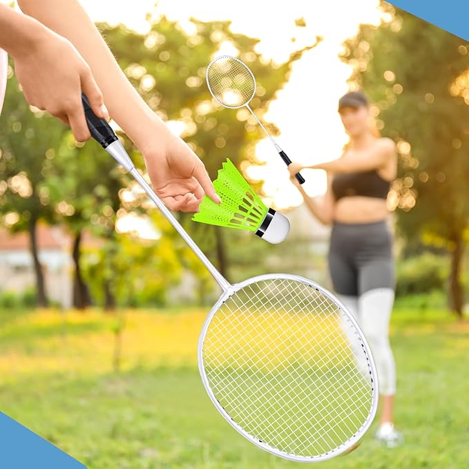 6 Packs Badminton Rackets Set Include 6 Lightweight Rackets 12 Nylon Plastic Shuttlecocks 3 Carrying Bags for Summer Outdoor Backyard Games Sports Beginners Adults