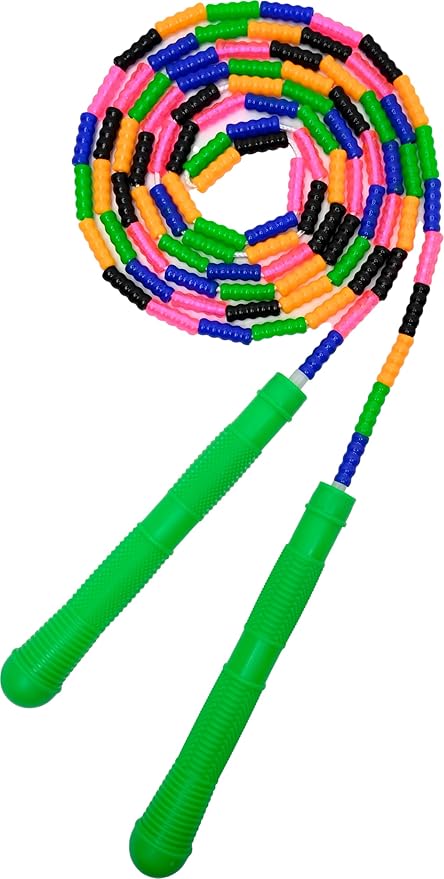 Beaded Jump Rope 1 Pack/2 Pack, ACEONE Segmented Skipping Rope for Kids Adults, Adjustable Tangle-Free Toddler Jumping Rope for Fitness Exercise Training