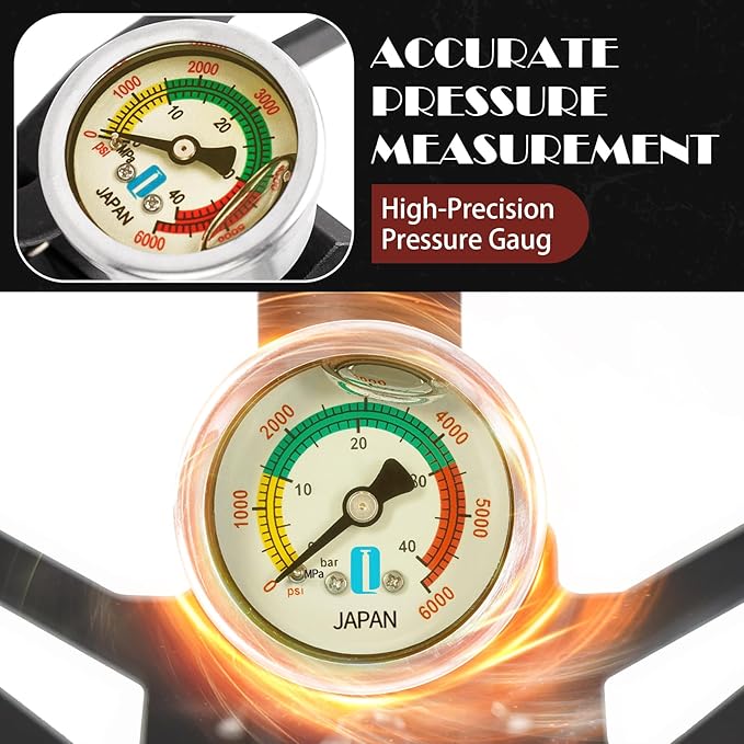 4-Stage PCP Hand Pump, 30MPa/4500PSI High Pressure Pump with Oil-Water Filter for PCP Air Rifles, HPA Tanks, Paintball Guns & Tire Inflation