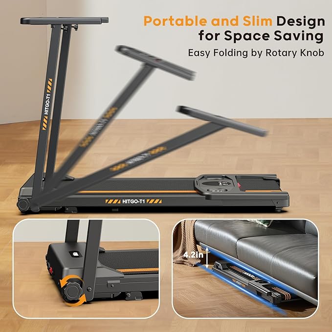 Treadmill with Incline, 2.5 HP Folding Treadmills for Home with 300 lbs Capacity, Portable Walking Pad Treadmill with Desk Work Station, App, Cup & Phone Holder