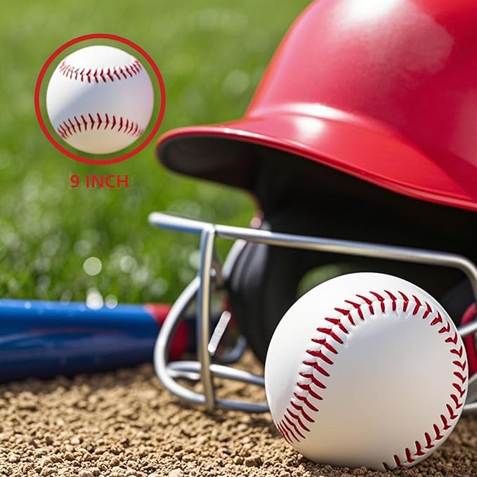 Tballs Training Baseballs Sponge Rubber Core, Reduced Impact Safety Baseballs, Unmarked Tee Ball Practice Baseball for League Play, Pitching, Hitting, Fielding, Autograph, Gifts