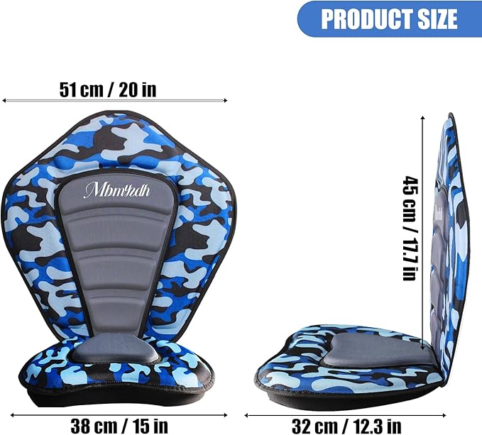Deluxe Padded Kayak Seats - Premium Shockproof Seats with Back Support for Kayaking, Canoeing, Fishing, Paddle Boarding - Comfort, Versatility and Extra Storage
