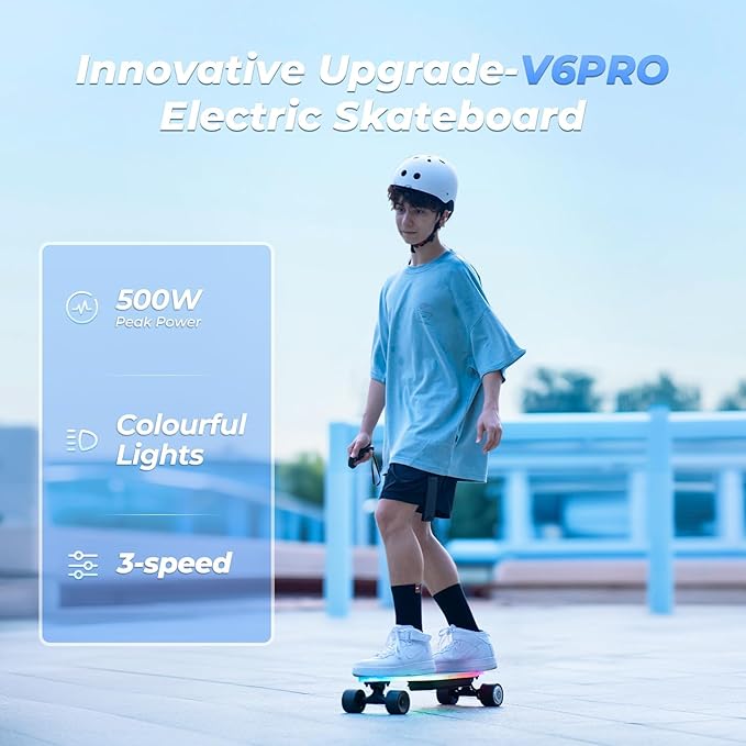 isinwheel V4/V6/V6pro/V8/V10 Electric Skateboard with Remote, 250W/450W/500W/1200W/3000W Brushless Motor, 9Mph/12Mph/30 Mph /32Mph Top Speed, Electric Longboard for Adults ＆Teens