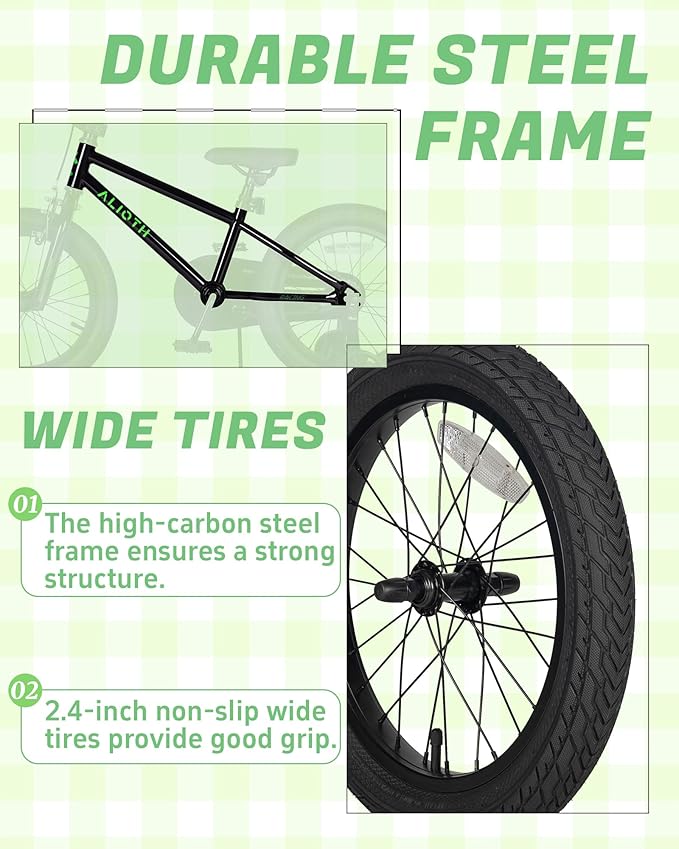 BMX Style Kids Bike for 2-8 Years Old Boys Girls Toddlers 12 14 16 Inches Bicycle with Training Wheels Coaster Brake, Multiple Color