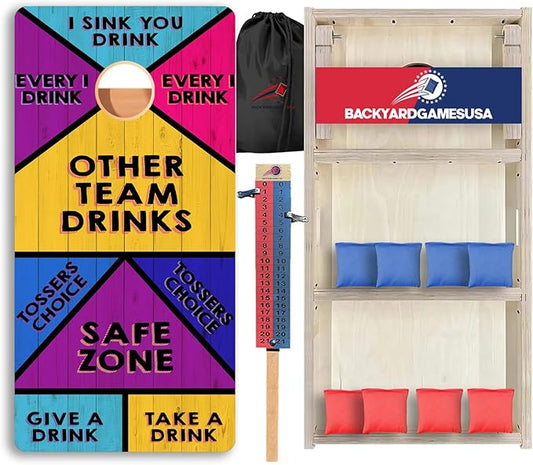 CornholeGamesUSA Pro Cornhole Boards Set | Made in USA | 3/4 Baltic Birch | No Bounce | Triple Thick Legs | Two Brace & Handles, Tournament 2x4 Regulation Set with Score Tower & Cornhole Bags