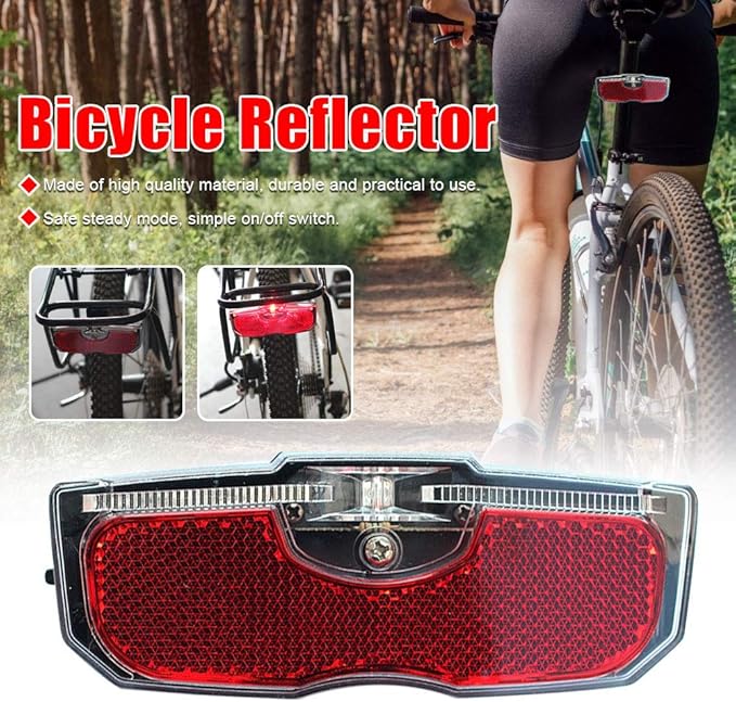 Bike Cycling Bicycle Rear Reflector Tail Light for Luggage Rack NO Battery Aluminum Alloy Reflective Taillight