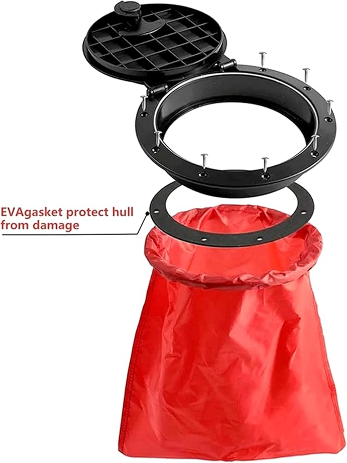 6/8/9 Inch Round Hatch Cover Deck Plate ABS Accessories Hatch Cover with Red Waterproof Bag for Kayak Boat Fishing Rigging