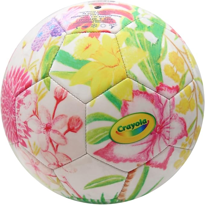 Icon Sports Officially Licensed U.S. Soccer Federation Size 5 Soccer Ball | Crayola & Fox Sport Collaberation Flower Ball by Elysa Garcia