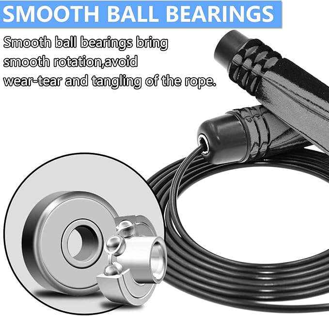 Speed Jump Rope Skipping - Blazing Fast Jumping Ropes - Endurance Workout for Boxing, MMA, Workout Equipment Martial Arts or Just Staying Fit Adjustable for Men, Women and Children