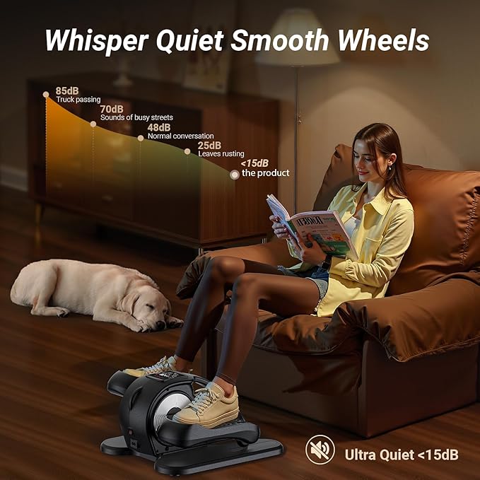 UTRYUP Under Desk Elliptical Machine, Electric Elliptical Machine While Sitting for Seniors with Remote Control, 12-Speed Adjustable & Quiet Operation, Compact Pedal Exerciser for Home or Office Use