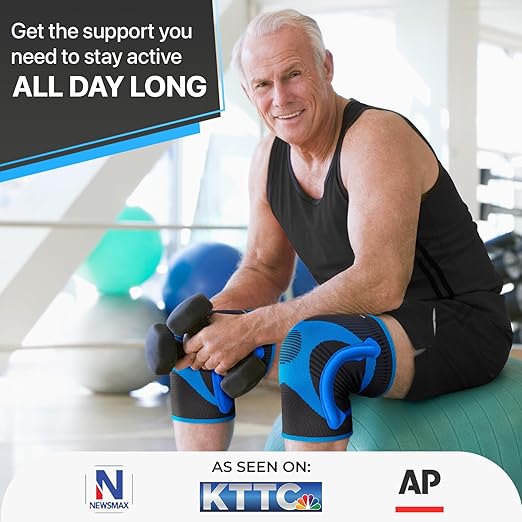 DR. BRACE ELITE Knee Brace with Size Stabilizer (2 Pack) Knee Brace for Women & Men, Workout, Sports, Daily Knee Compression Sleeve for Maximum Knee Pain Support & Fast Recovery (Neptune, Small)