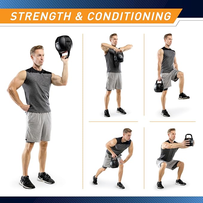 Marcy Strength Training Soft Kettlebell with Handle for Weightlifting, Conditioning, Strength and core Training 10 lbs - 40 lbs