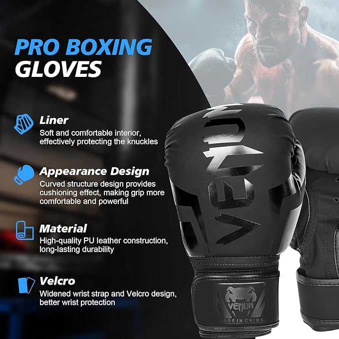 Inmorven Boxing Gloves, Pro Training Sparring, Muay Thai MMA Kickboxing, Men Women Adult, Heavy Punching Bag Focus Mitts Pads Workout, Ventilated Palm
