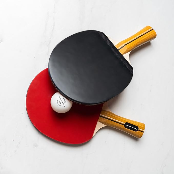 PRO SPIN Ping Pong Paddles - High-Performance Set with Premium Table Tennis Rackets, 3-Star Ping Pong Balls, Compact Storage Case | Professional Quality Ping Pong Paddle Set | Indoor & Outdoor Games