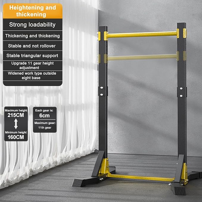 Free Standing Pull Up Station - Power Tower Adjustable Height Pullup Dip Station, Multi-Function Chin Up Bar Home Gym Equipment, 400LBS Weight Capacity
