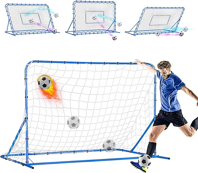 Dual-Mode Soccer Goal Net & Soccer Rebounder Net,Premium Durability for Intense Shooting Training,Quick-Switch Angle Soccer Training for Control,Passing Practice,Soccer Gifts for Kids Teen Adult