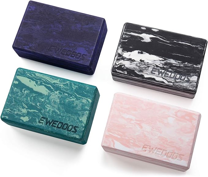 Ewedoos Yoga Blocks 2 Pack Eco Friendly Yoga Block High-Density Non-Slip Yoga Block Set for Yoga Pilates