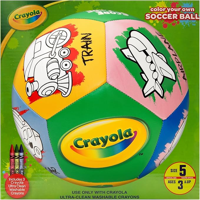 Crayola Score N’ Explore Officially Licensed 5” Color Ball, Interactive Coloring Soccer Ball for Kids, Fun Learning Toy Activity Ball