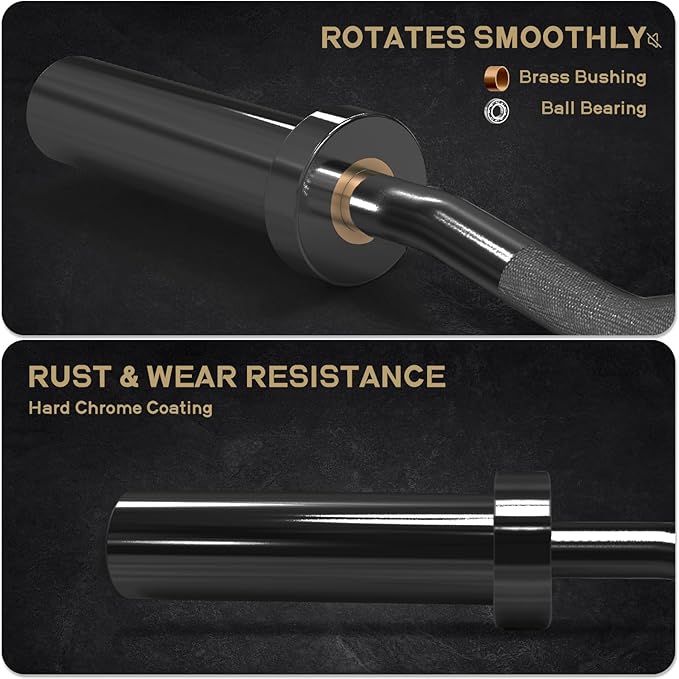 RitFit 2 Inch EZ Curl Bar with Weights, 700LBS Weight Capacity Olympic Curl Barbell for Bicep, Tricep and Weight Lifting Exercises