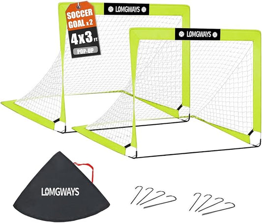 Soccer Goal – Foldable Frame Net for Kids + Youth – Indoor + Outdoor Soccer Goal with Carry Bag – Easy Setup – Multiple Sizes for Practice & Games