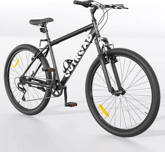 26 inch Mountain Bike with 7/21 Speeds Lightweight Cycling Bicycles, Dual Disc/V Brake,Metal Frame Bicycle for Men and Women, Adult Racing Bike, Road Bike(Blue/Grey/Black)