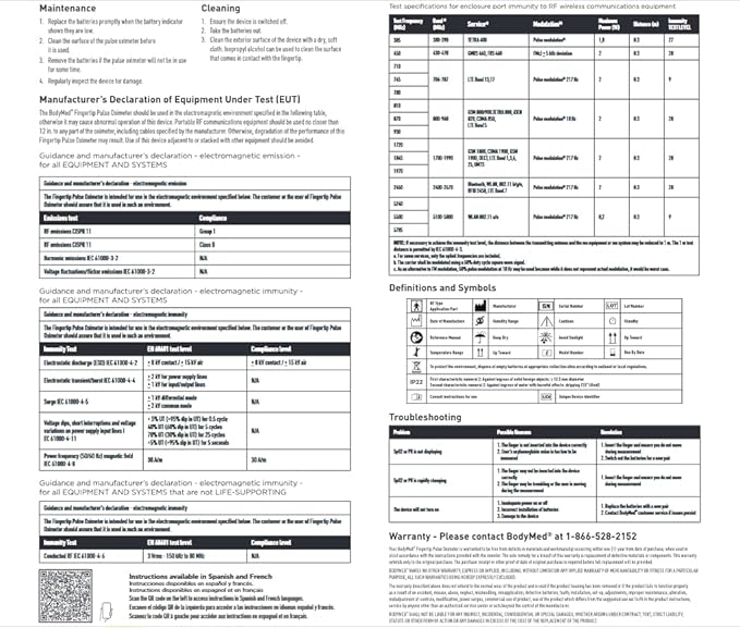 BodyMed Fingertip Pulse Oximeter Blood Oxygen Saturation Monitor with LED Display - Lightweight and Easy to Use - Lanyard and Batteries Included