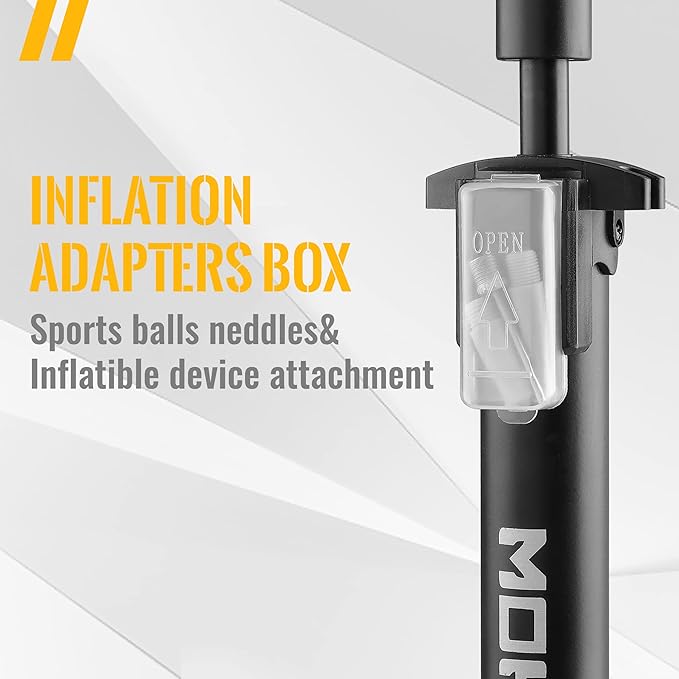 MOHEGIA Bike Floor Pump with Gauge: Air Bicycle Pump with High Pressure 160 PSI,Fits Schrader and Presta Valve -Inflator with Ball Pump Needles for MTB Road Bike, Ball, Balloon, Inflatables