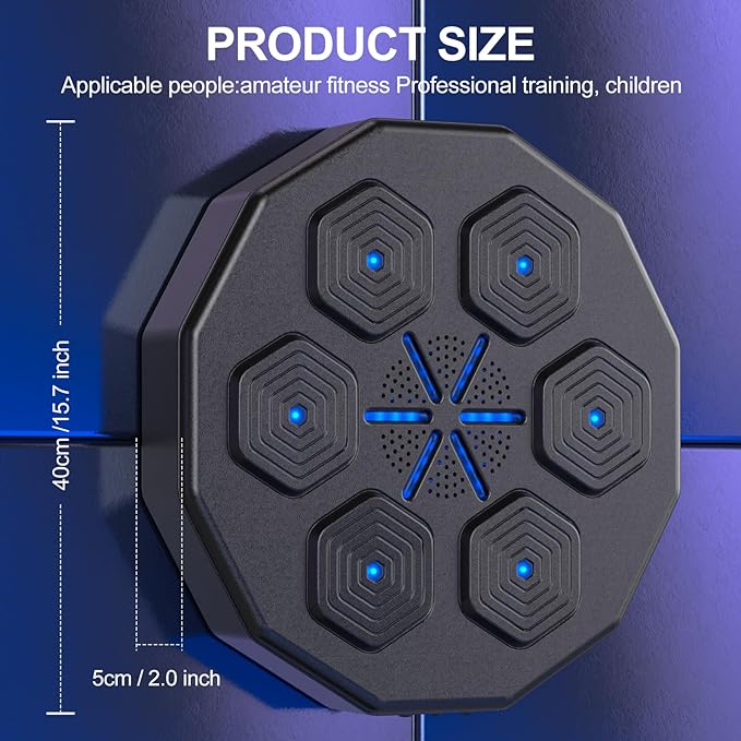 2025 New Music Boxing Machine with Two Pairs of Gloves Upgraded 2.0 Smart Bluetooth Music Boxing Parent-Child Games Wall-Mounted Exercise Equipment for Home