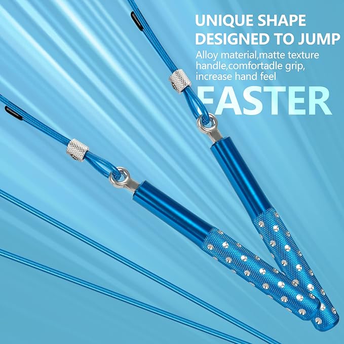 Jump Rope, Wastou Speed Jumping Rope for Training Fitness Exercise, Adjustable Adults Workout Skipping Rope for Men, Women, Kids, Girls