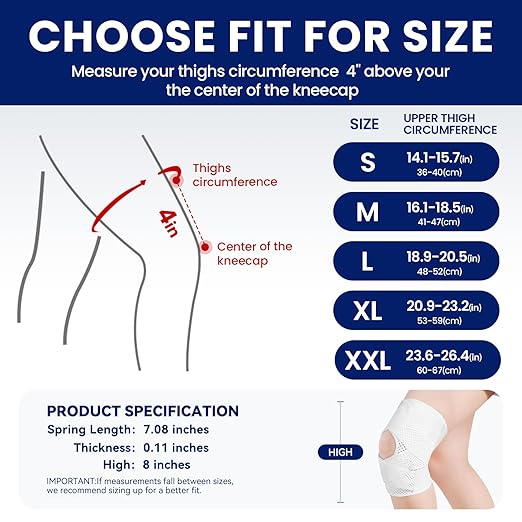 Knee Brace for Meniscus Tear, Knee Pain, Adjustable Breathable Knee Support with Side Stabilizers for Knee Pain Arthritis Recovery Joint Support, Women and Men