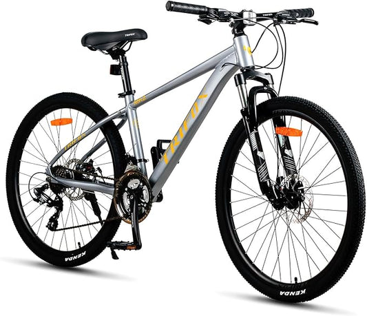 TRIFOX 26 Inch Aluminum Mountain Bike with Shimano 21 Speed,Aircraft-Grade Aluminum Frame,Front Suspension Fork,Dual Disc Brakes,15/17 Inch Internal Cable Routing Frame for Men Women Boys and Girls
