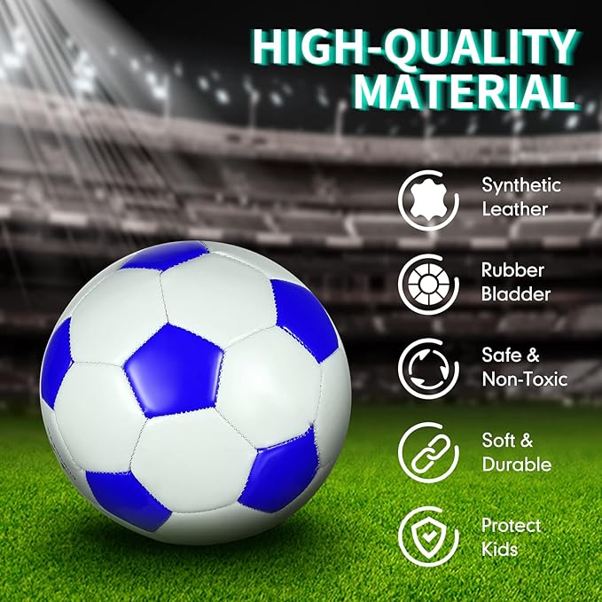 HyDren 24 Pack Soccer Balls Bulk with Pump Official Outside Christian Charity Donation Sport Soccer Balls Gifts for Teens Adults