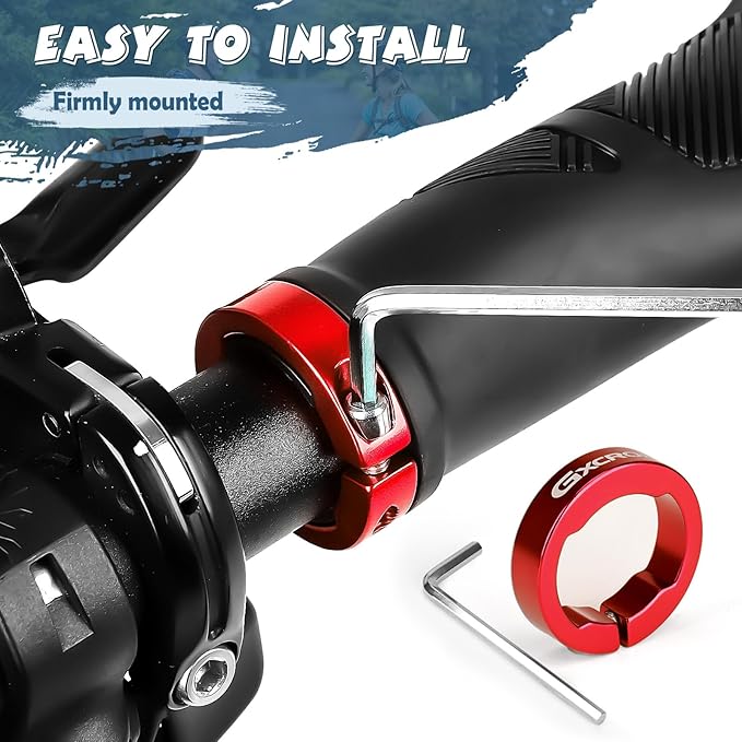 GXCROR Ergonomic Bike Handlebar Grips, Double Lock, Non-Slip Rubber, Universal 22.2mm, for MTB E-Bike