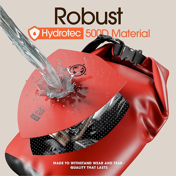 Earth Pak Waterproof Dry Bag - Roll Top Waterproof Backpack Sack Keeps Gear Dry for Kayak with Waterproof Phone Case