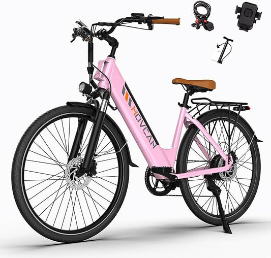V80 Electric Bike, 1000W Motor 28MPH Ebike, 48V 13Ah Removeable Battery, 26'' City Cruiser Adult Electric Bicycles up to 70 Miles