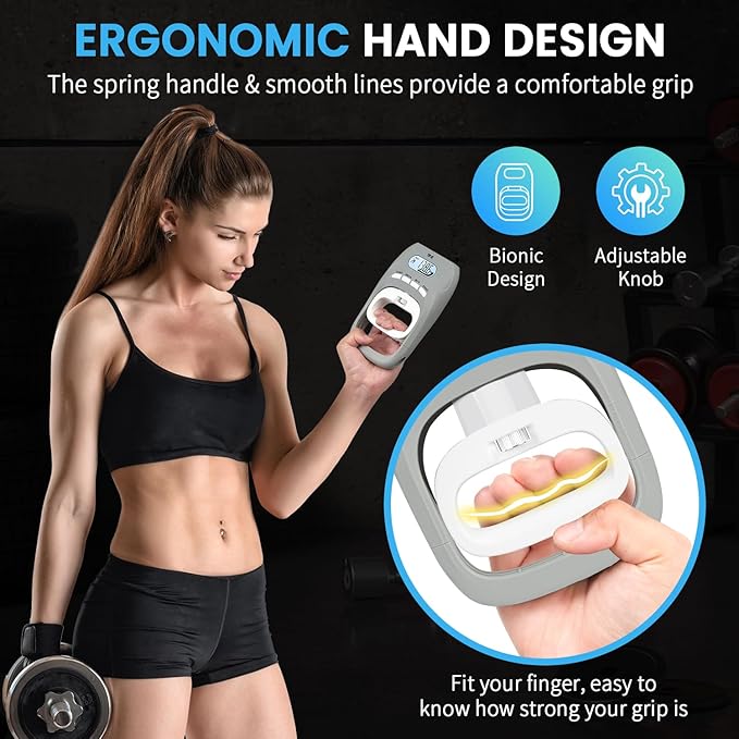 396lbs/180kg Grip Strength Tester, Hand Grip Dynamometer, Digital Grip Strength Tester with LCD Display, Adjustable Hand Grip Training Gauge, Hand Grip Testing for Sports Home School Use