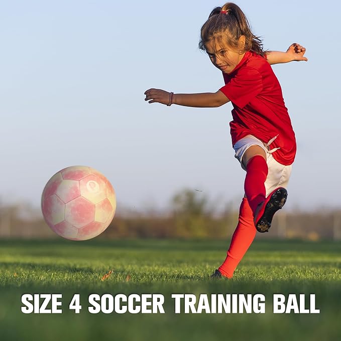 Size 4 Soccer Ball, Kids Soccer Balls for Girls Boys Youth Children Training Backyard School Indoor Outdoor Ball with Pump Gift