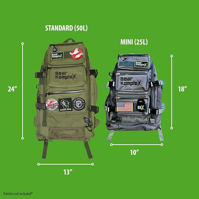Bear KompleX Military Grade Tactical Backpack,1000 Denier Nylon, Water Repellent Coating, Multiple Storage Pockets, 50 L